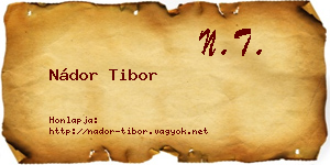 Nádor Tibor névjegykártya